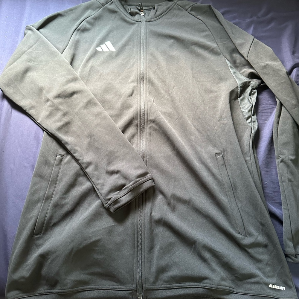 Adidas Gray Performance Jacket Full-Zip Lightweight